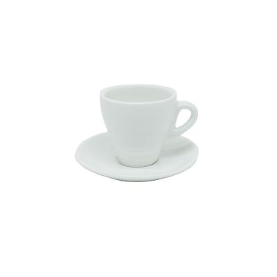 China Viable Best Selling White Ceramic Tea Cup Saucer Coffee Set Ceramic Coffee Cups for sale