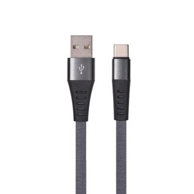 China For Type C Fast Charging Mobile Phones Good Quality Flat Cloth Braided 2A Type C USB Cable With High Performance for sale