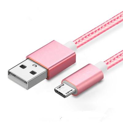 China 3M Long Nylon Braided Android USB Charger Cable 2A Metal Connector Data Sync Type C MP3/MP4 Player Cable Fast Charging Cable for sale