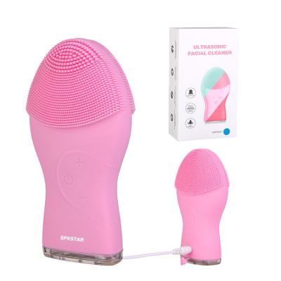 China Wholesale Waterproof DEEP CLEANING Scrubber Mini Facial Cleansing Brush Electric Cleanser Face Exfoliator Silicone Detergent for sale