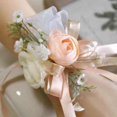 China Wrist and Corsage Flower Diy Wrist Corsage Supplies Simulation Flower Corsage Bracelet Frtificial Flower Corsage Wedding Decoration Floral Flower for sale