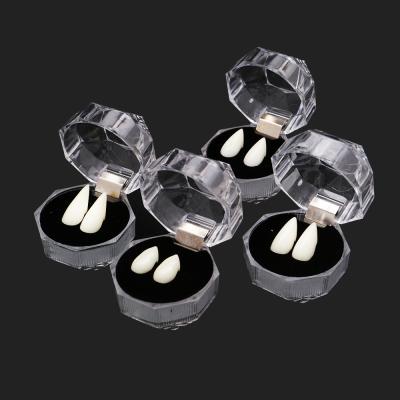 China Halloween and Party Supplies 1 Pair Vampire Fangs Teeth Dentures Props Halloween Costume Props Halloween-Decor Adhesive False Teeth Glue Solid Denture for sale