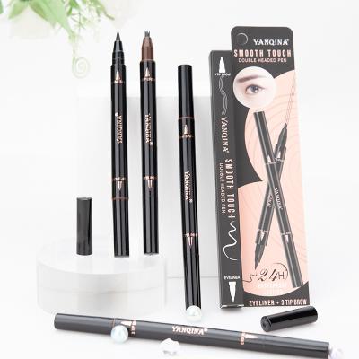 China YANQINA Makeup Waterproof Eyeliner Set Black Liquid Eyeliner Pen Make Up Waterproof Coffee Comet Long Lasting Light Eyebrow Pencil for sale