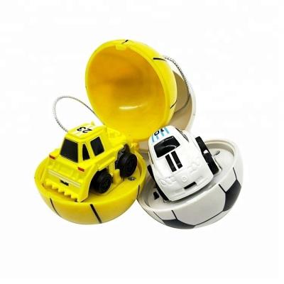 China RC Hobby 2.4G Mini RC Car Ball Shape Toys 1:73 2CH Football Racing Car Christmas Gift for sale