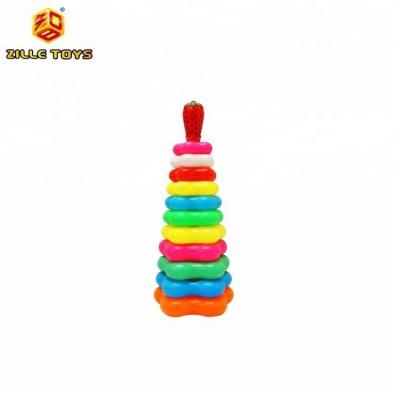 China Rainbow Plastic Tower Rings Educational Stacking Toys ZL913445 for sale