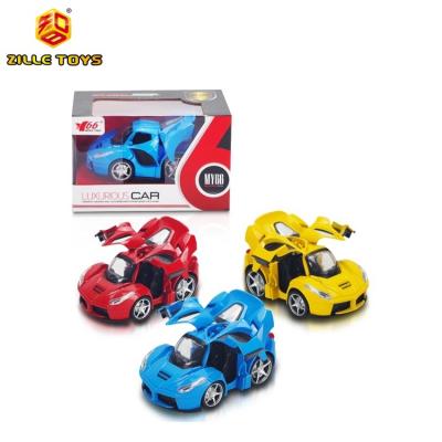 China 1:32 Diecast Q-Version Toy ZILLE Pull Back Vehicle Diecast Metal Car Toys Three Open Doors for sale