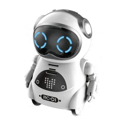 China Battery Operated Intelligent Carrying Toy Mini Pocket Robot Singing Dancing Robot Plastic Toys With Led Lights For Kids for sale