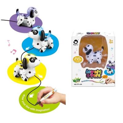 China 2018 New Magic Inductive Robot Toy Pen Inductive Mini Dog Color Dog Induced Follow The Line Toys For Children 614 for sale