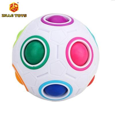 China ZILLE Colorful Rainbow Magic Ball Game Educational Learning Toys Wiggle Cube 12 Holes 11 Color Football 668-5 for sale