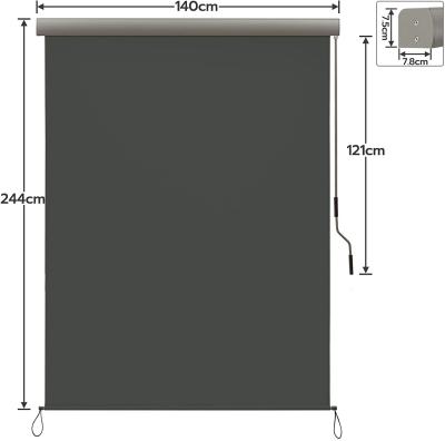 China High Quality Window Balcony Manual Awning ,Vertical Awnings ,140*250cm,280g polyester ,for Balcony outdoor,Grey for sale