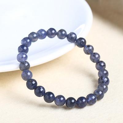 China Blue 6mm 8mm Gemstone Bracelet Crystal Clear Round Beads Women Men Cordierite 10mm Natural Eco Friendly Wholesale Lolite for sale