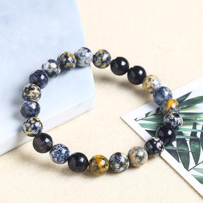 China Hot Selling Real Stone Jewelry Women Man Crystal Round Beads Gemstone Stretch Bracelets Ocean Eco-Friendly Hot Natural Green Blue Bangle for sale