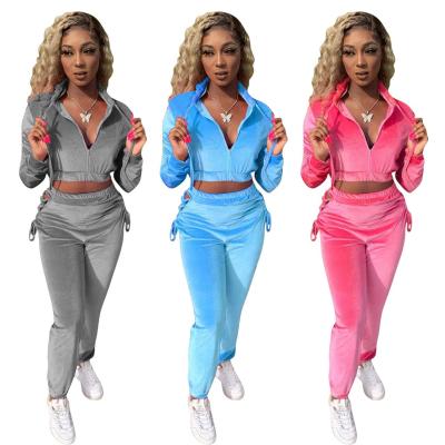 China New Arrivals QUICK DRY Winter Long Sleeve Velvet Tracksuits Set Hoodie 2 Piece Joggers Suits Casual Two Piece Sweatpants 2022 Set for sale