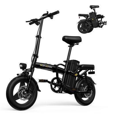 China Aluminum alloy electric folding bike hub motor 48V 350W 12Ah brushless electric bicycle for sale