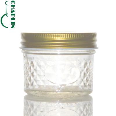 China Small Mason 4oz Freshness Preservation Jar Clear Cylinder Glass 100ml 4oz Upright Candy Glass Jar for sale