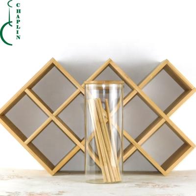 China 50% Microwavable 9*22cm Discount Glass Jar With Bamboo Lid For Kitchen Spice Food Storage for sale