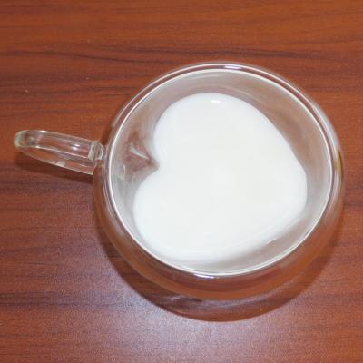 China Viable Heart Shaped Clean Double Wall Insulated Glass Coffee Mugs Or Tea Cups With Handle for sale