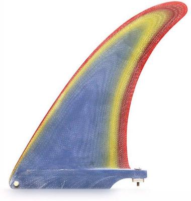 China Rainbow Color Stable 7.5 Inch Longboard Single Fin Fiberglass Center Fin For Long Board And SUP Surfboard for sale