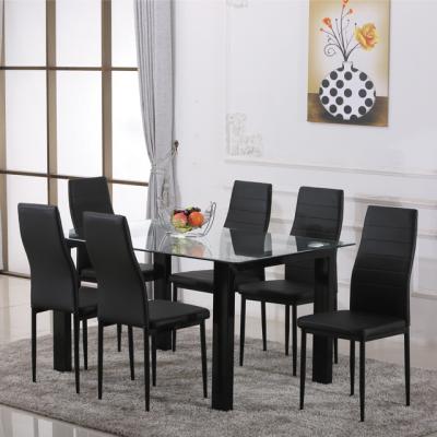 China (Other)Cheap Chair Adjustable Hot Selling Black Chrome Plated Metal Legs PU High Back Dining Chairs For Home Furniture for sale