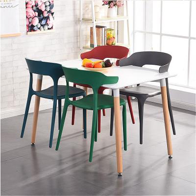 China Dining Tables And Chairs Set Modern Plastic Dining Tables And MDF Kitchen Cheap Nordic Furniture Restaurant Chairs Set For Dining Room for sale