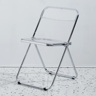 China Modern Hot Sale Modern Folding Chair Transparent Acrylic Plastic Chairs Dining Chair With Metal for sale