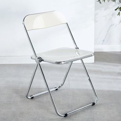 China Modern portable indoor outdoor chair metal plastic transparent folding chairs clear acrylic folding chairs for sale