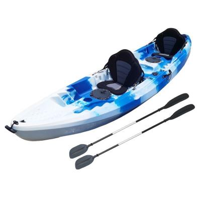 China Durable Top Selling Wholesale Price Rotomolded Sit On Top Double Seats Fishing Kayak 2+1 Person Canoe Kayak for sale