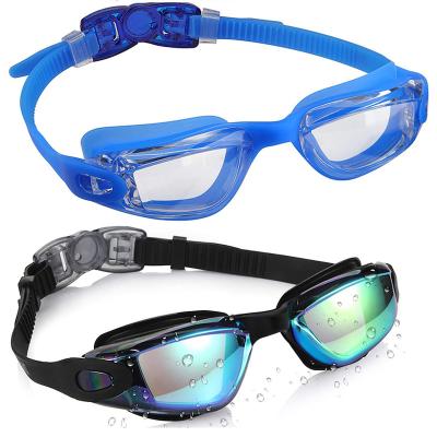 China Fashion Design Anti Fog UV Protection Waterproof Kids Adults Mirror Coated PC Lens Swim Goggles Anti Fog Silicone Strap Swimming Glass for sale