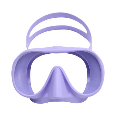 China 2022 New Design Amazon Best Selling Free Diving Mask Grade Design Free Diving Mask 180 Frame Diving Mask Wide Frameless Fogproof Silicone Top Strap for sale