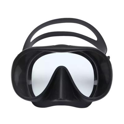 China 180 wide view cheap price mask silicone strap mask adult spearfishing scuba diving mask anti fog frameless swimming scuba diving mask for sale