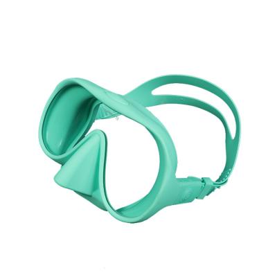 China Cheap Price 180 Wide View Single Lens Single Lens Tempered Glass Low Volume Freediving Air Diving Mask for sale