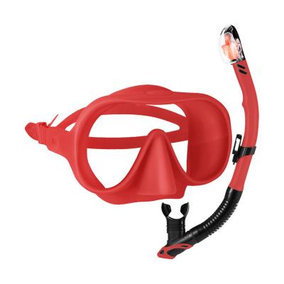 China Wholesale price 180 wide view snorkeling mask with tube silicone snorkel mask diving freediving swimming set for sale