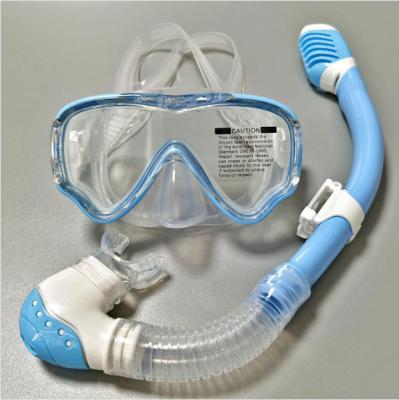 China Hot 180 Wide View Amazon Design Tempered Glass Lens Silicone Skirt Swim Training Snorkeling Mask And Snorkeling Frameless Set For Kids for sale