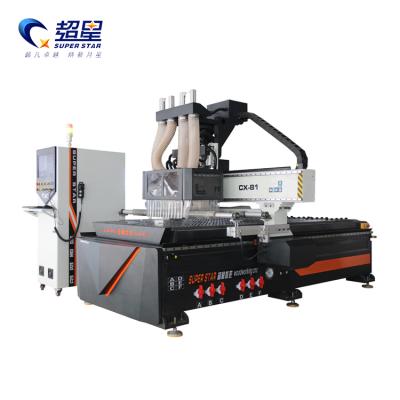 China MDF Superstar Brand Four ACRYLIC WOOD ALUMINUM ALUMINUM Woodworking Cabinet CNC Router Auto Key Process Price for sale