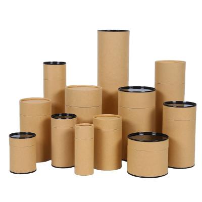 China Biodegradable Kraft Paper Tubes Tea Cans Custom Biodegradable Round Food Grade Cylinder Kraft Cardboard Paper Tube In Stock Compact for sale