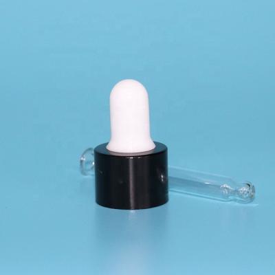 China Non Spill Black Dropper Use For High Grade Bottle Serum Bottle Clear Essential Oil Bottle Dropper for sale