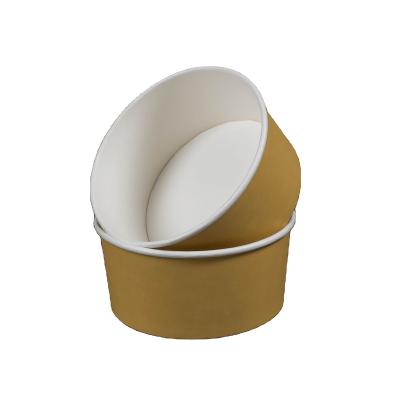 China Recycled materials 38oz paper package custom bowl with lids 1160ml bowl 1160ml clear eco friendly kraft paper bowl for sale