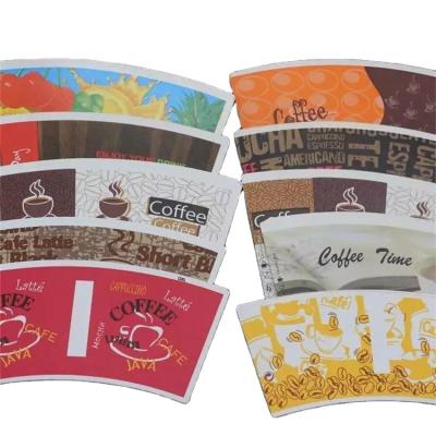 China Disposable Paper Product Custom Logo Printed Die Cut Paper Cup Fan for sale