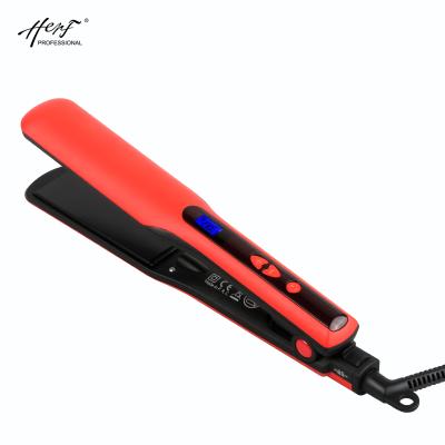 China Herf 2021 Popular Professional Titanium Hair Straightener Temperature Control Flat Iron for sale