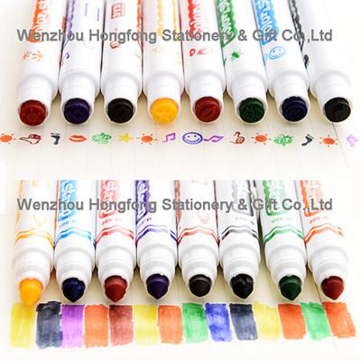 China +3 Years Double Color Water Stamp Colorful Non-Toxic Washable Side Marker Pen for sale