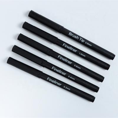 China For Kids or Adult Drawing Line Drawing Customs Fine Pens Assorted Color Pens For Kids Fine Point Fineliner Fineliner Black Porous Black Pen for sale