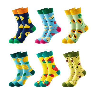 China New fashion street fruit fashion KTM fashion socks QUICK DRY pattern design fall and winter cotton socks for sale