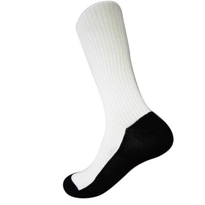 China KT-A1-0865 Antibacterial White With Bottom Black Sole Black Bottom Socks Black Socks White Bottoms for sale