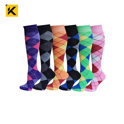 China Bulk Viable Argyle Knee High Socks KT1-A1155 High Knee Socks For Sale for sale