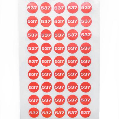 China Color-Coded Sticker Waterproof Round Circle Dot Number Serial Labels Self-Adhesive Colored Stickers Solid Color Round Sticker for sale