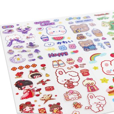 China Custom Cute Decorative Sticker Album Transparent Cartoon Sticker Diary Stickers, Vinyl Kiss Cut DIY Planner Guka Logo PVC Sticker Sheet for sale