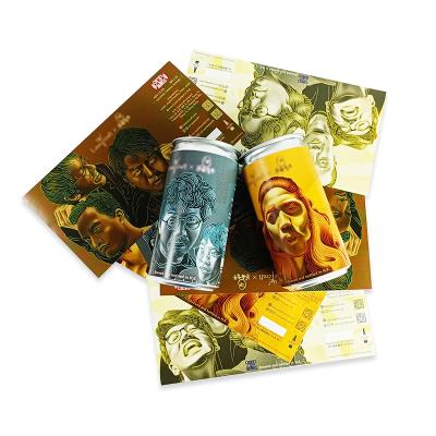 China High Quality Custom Waterproof Personalized Self Adhesive Waterproof Box Sticker Bottle Jar Beverage Beer Wine Printing Packaging Label for sale