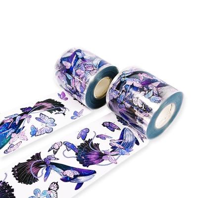 China Transparent Stickers Tape, Vinyl DIY Brand Logo PET Waterproof Cute Planner Sticker Butterfly Waterproof Decorative Sticker Diary Film for sale