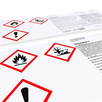 China paper & Cardboard Custom Caution Sign Warning Labels Warn Label Heat Resistant Material Outdoor PET Sticker For Hazardous Chemicals for sale