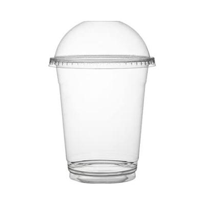 China Disposable PP PET Plastic Disposable PS Dome Flat Lids For Cold Drink Cup 6 To 32 Ounce for sale